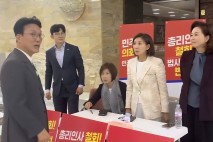 나경원 농성장 찾은 김민석 “단식하시는 건 아니죠?”