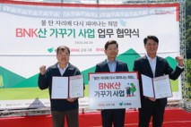 산청군-BNK금융그룹, 산가꾸기 맞손···산불 피해 복구