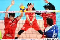 [사진]전진선-김정호, '아히 막아보자'